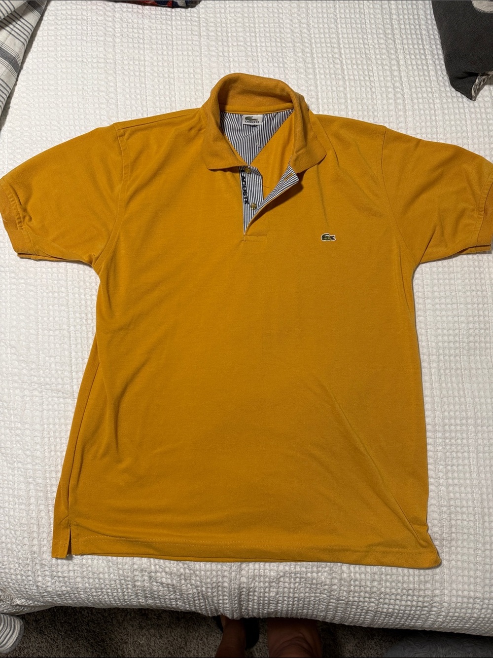 Lacoste Men's Mustard Yellow Short Sleeve Polo NWOT